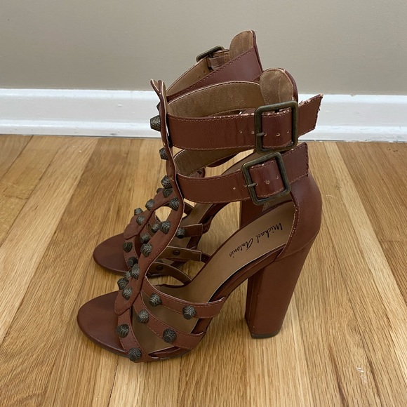 Michael Antonio Studded Double Strap Heels - Picture 5 of 9
